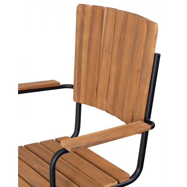 Holmö ulkoruokapöydän tuoli käsinojilla ruskea/musta Holmö ulkoruokapöydän tuoli käsinojilla ruskea/musta