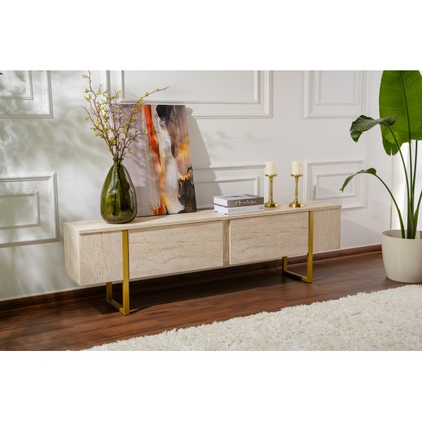 Serenity TV-taso - travertiini/kulta Serenity TV-taso - travertiini/kulta