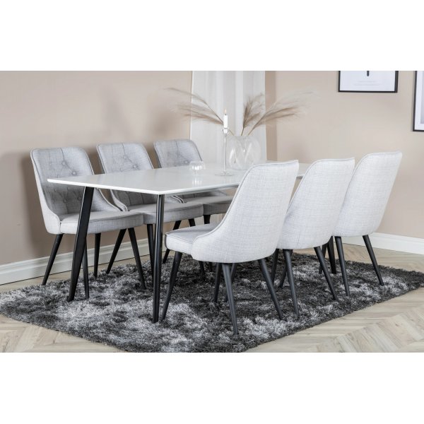 Bridge ruokapöytä 180 cm - Valkoinen/musta Bridge ruokapöytä 180 cm - Valkoinen/musta