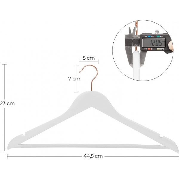 Vaateripustin, puinen, 44,5 cm, 20 kpl - Valkoinen/vaaleanpunainen Vaateripustin, puinen, 44,5 cm, 20 kpl - Valkoinen/vaaleanpunainen
