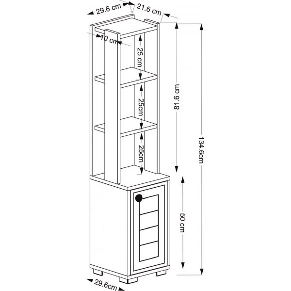 Canard kirjahylly - Valkoinen/safiiritammi