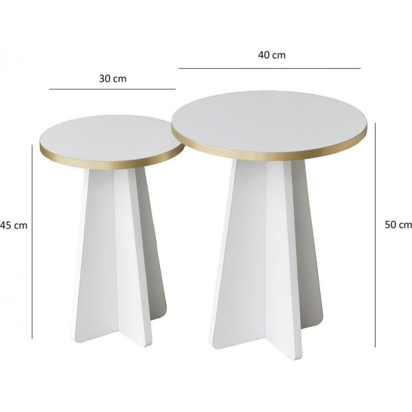 Sienisivupytsetti 30/40 cm - Kulta/valkoinen