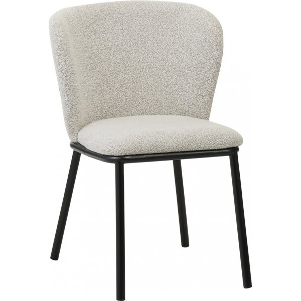 Edina ruokatuoli beige boucle & keittin tuoli kaarevalla selknojalla + Tuolin tyyny