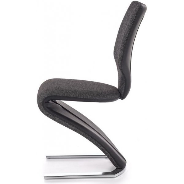 Zackary ruokatuoli - harmaa/musta (kangas/PU) - kromi Zackary ruokatuoli - harmaa/musta (kangas/PU) - kromi