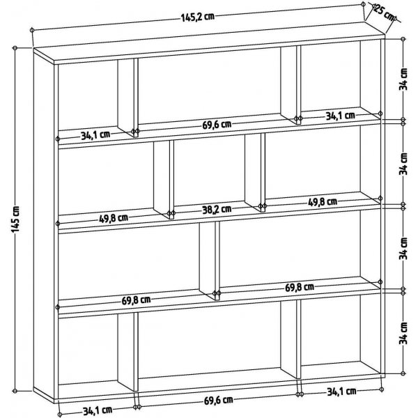 Hodbi kirjahylly - Wenge/valkoinen