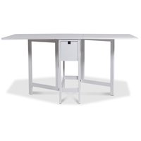 Sandhamn taitettava pöytä laatikolla 30/90/150 x 80 cm - Valkoinen