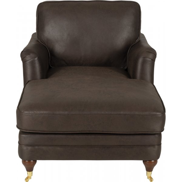 Howard Watford Deluxe Divaani nojatuoli - Vintage Brown Faux Leather