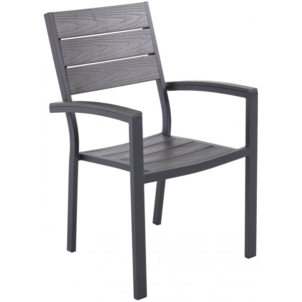 Ruokailuryhm 6 tuolia ja ruokapyt 205 x 90 cm musta/harmaa - Las Vegas