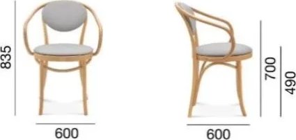 Taivutettu puutuoli k�sinojilla No30 Classic - Valinnainen v�ri