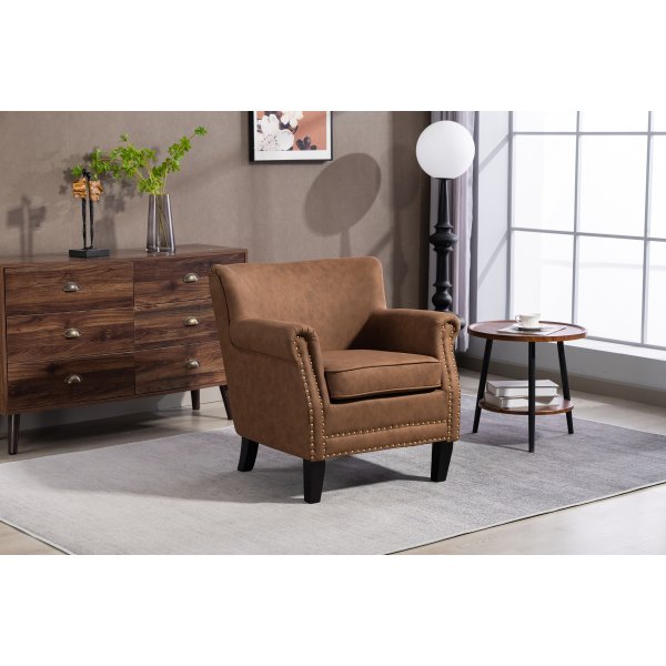 Norberg-nojatuoli ruskeana vintage-tyyliin Norberg-nojatuoli ruskeana vintage-tyyliin