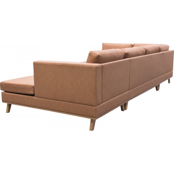 Ranger U-sohva, vasen avoin pty - Konjakinvrinen nahka