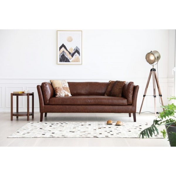 Sohva 3-istuttava ruskea vintage PU 198 cm - Heritage Sohva 3-istuttava ruskea vintage PU 198 cm - Heritage