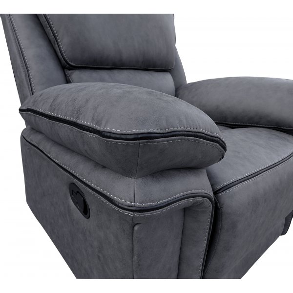 Riverdale-nojatuoli, recliner - Harmaa (Mikrokuitu)