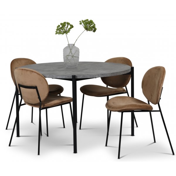 Lavatuoli samettia - ruskea