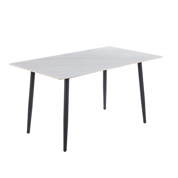 Inez-ruokapöytä keraamisella valkoisella mattamarmorilla - 140x80 cm Inez-ruokapöytä keraamisella valkoisella mattamarmorilla - 140x80 cm