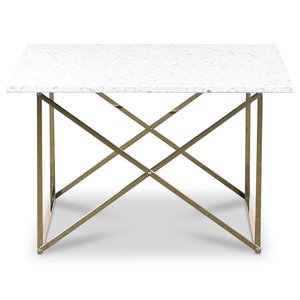 Terrazzo sohvapöytä 75x75cm - Bianco Terrazzo & ristikkorunko messinkiä Terrazzo sohvapöytä 75x75cm - Bianco Terrazzo & ristikkorunko messinkiä