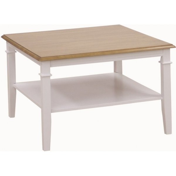 Ramnäs sohvapöytä 80 x 80 cm - Valkoinen/tammi petsi Ramnäs sohvapöytä 80 x 80 cm - Valkoinen/tammi petsi