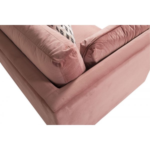 Savanna nojatuoli - Vaaleanpunainen (sametti) / messinkijalat