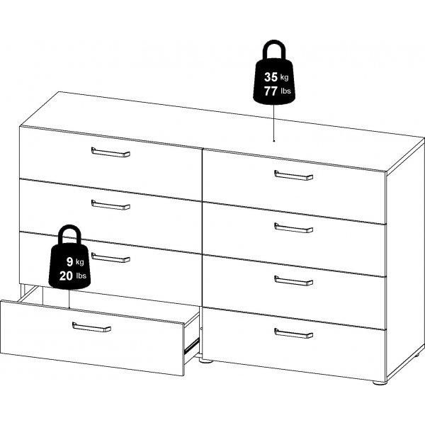 Dallas leveä lipasto - Tummanruskea Dallas leveä lipasto - Tummanruskea