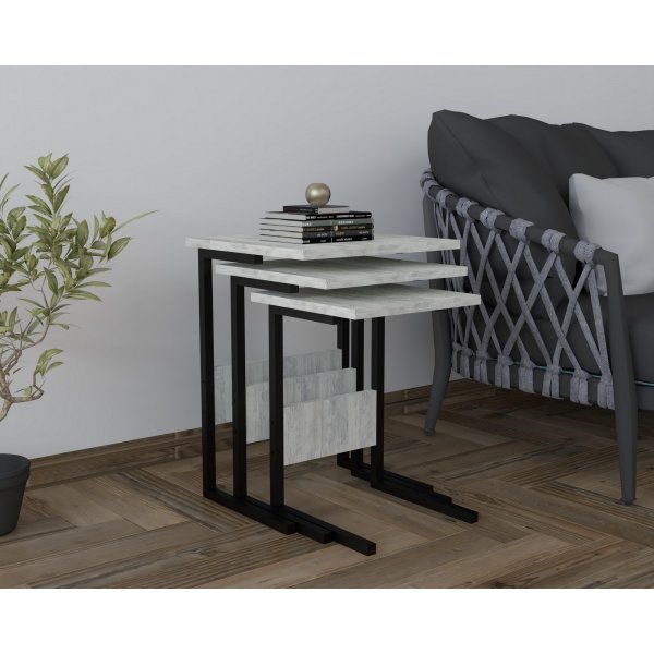 Sali pöytä 32/36/40 x 32/36/40 cm - Musta/harmaa Sali pöytä 32/36/40 x 32/36/40 cm - Musta/harmaa