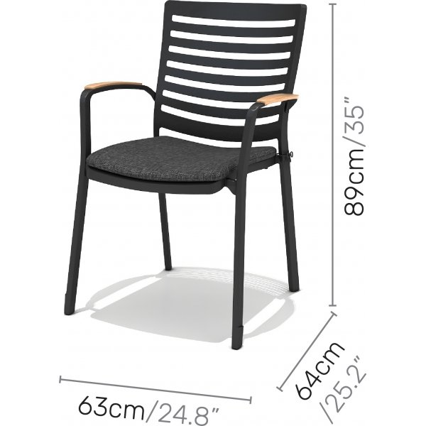 Portaalit ruokailuryhmä 1 - Musta/tiikki Portaalit ruokailuryhmä 1 - Musta/tiikki