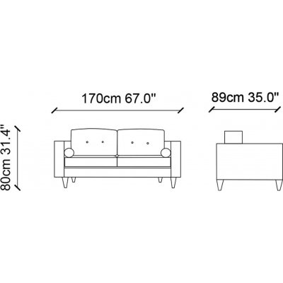 Halden 2-istuttava sohva - Kermanvrinen