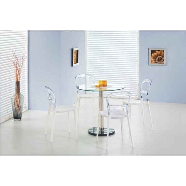 Violet-lasipöytä - Kromi/Marmori Violet-lasipöytä - Kromi/Marmori