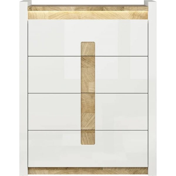 Alameda lipasto 97 x 123 cm - Valkoinen/tammi Alameda lipasto 97 x 123 cm - Valkoinen/tammi